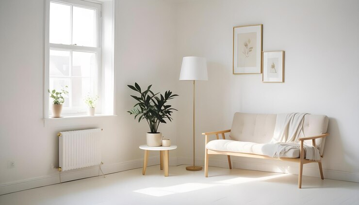 Foto interior ruang desain modern ilustrasi 3D