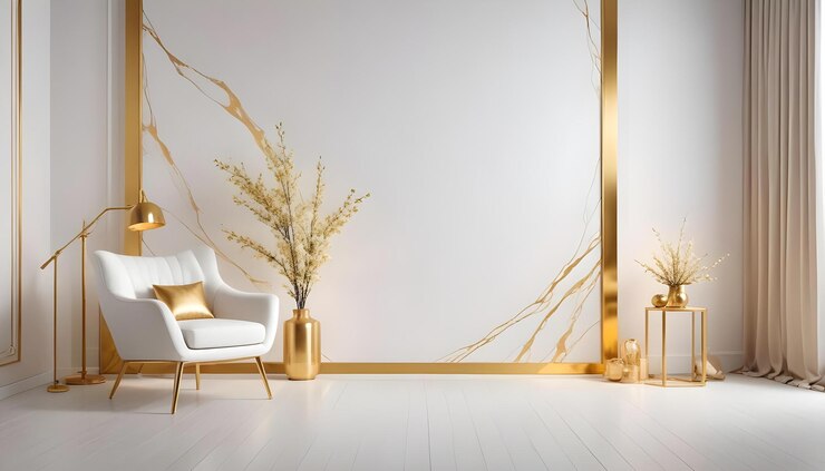 Foto interior ruang desain modern ilustrasi 3D
