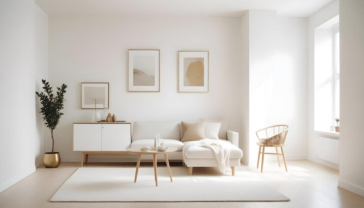 Foto interior ruang desain modern ilustrasi 3D
