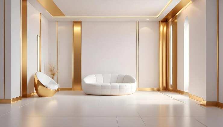 Foto interior ruang desain modern ilustrasi 3D
