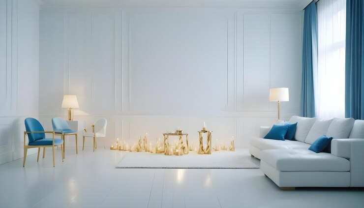 Foto interior ruang desain modern ilustrasi 3D