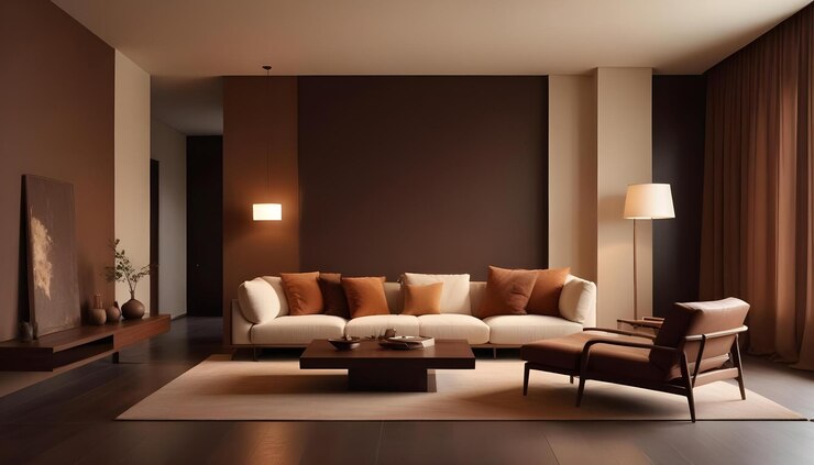 Foto interior ruang desain modern ilustrasi 3D