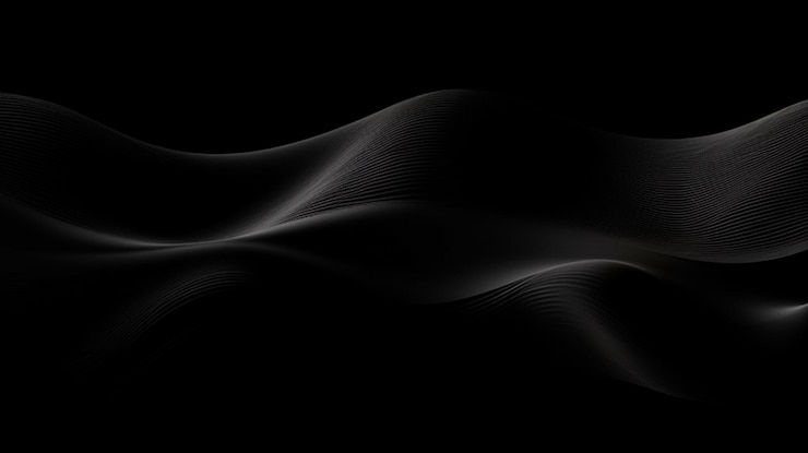 Foto Latar belakang hitam linear abstrak Latar belakang gelombang gelap abstrak yang dihasilkan AI