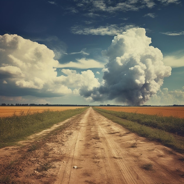 foto linea di guida asfalto campagna nuvola