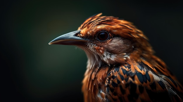 Foto macro di un piccolo uccello