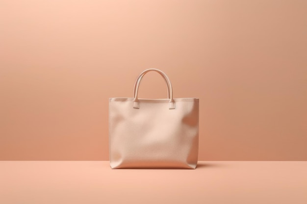 Foto minimalista di una borsa della spesa in colori chiari generata dall'AI