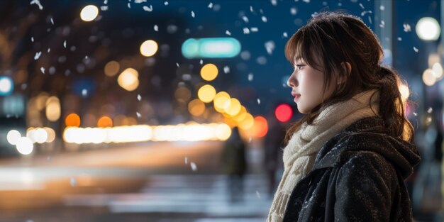 Foto paesaggio paesaggio a dicembre La posizione è Sapporo dove le illuminazioni invernali