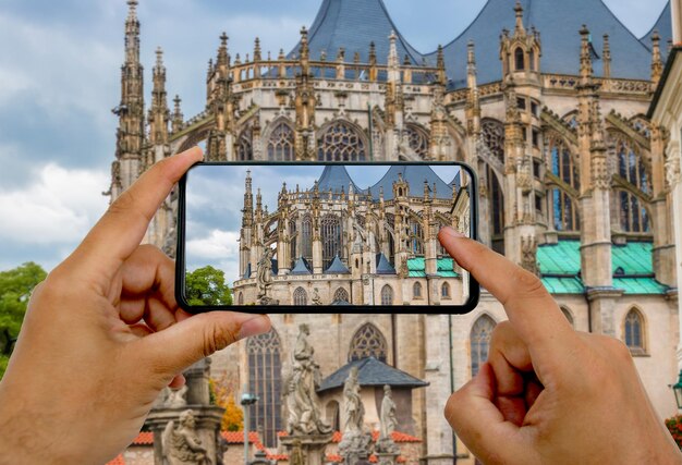 Foto per telefono. Chiesa di Santa Barbara a Kutna Hora.