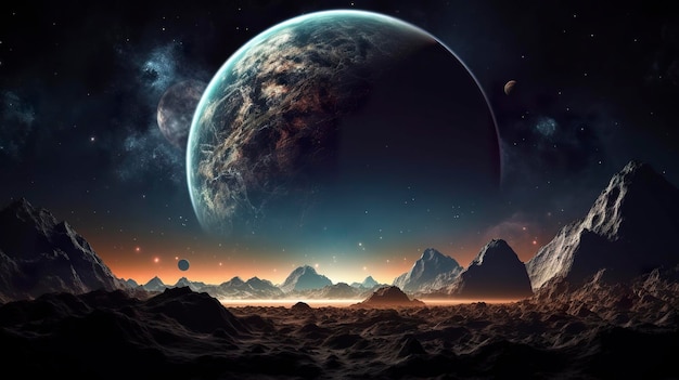 Foto pianeta nello spazio generat ai