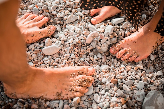 Foto Piedi su ciottoli