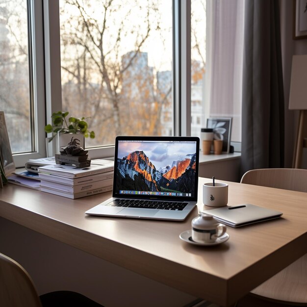 foto posto di lavoro moderno e confortevole a casa ci sono computer e laptop sul tavolo