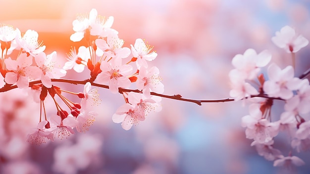 Foto primavera sfondo fiori di ciliegio bellissima natura