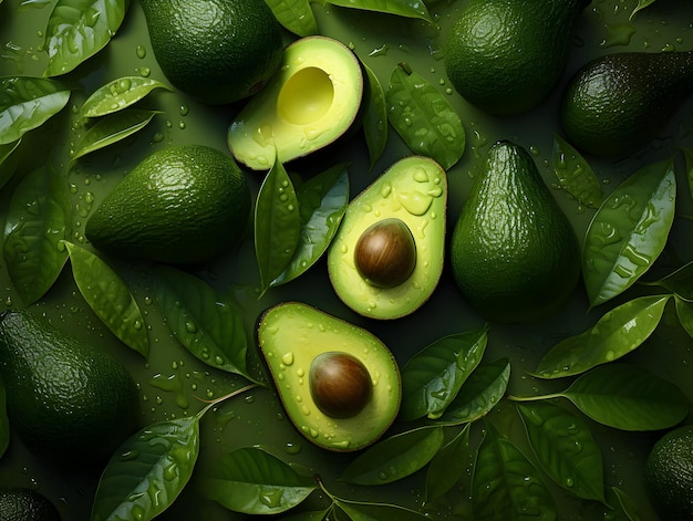 foto prodotti a base di avocado a base di concetto di nutrizione alimentare di avocado