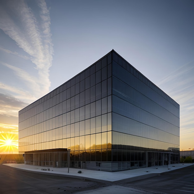 Foto prospettive positive per l'economia un edificio per uffici contemporaneo e un cielo splendido