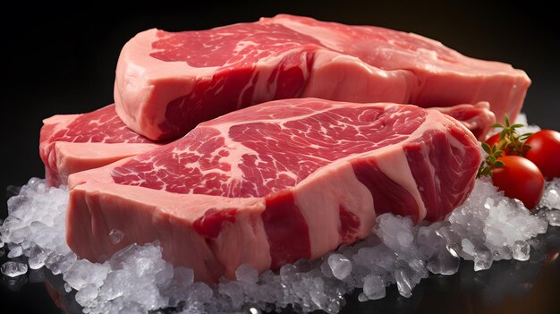 Foto ravvicinata di carne di maiale cruda sul tavolo