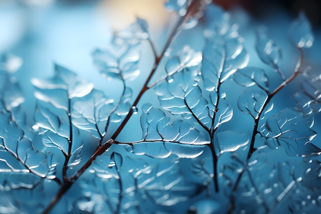 Foto ravvicinata di modelli di brina che si formano sul vetro di una finestra, opere d'arte invernali della natura