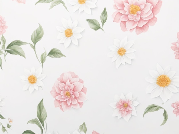 foto ravvicinata di un muro bianco con dipinti di fiori