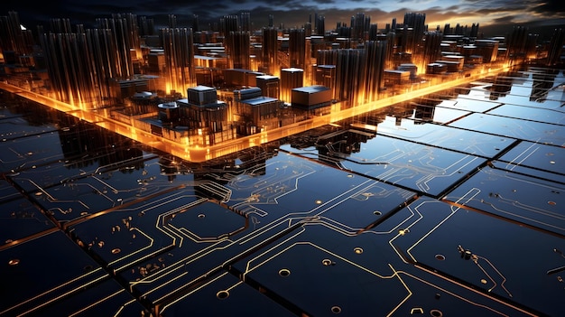 foto realistica di circuiti e realismo dell'intelligenza artificiale