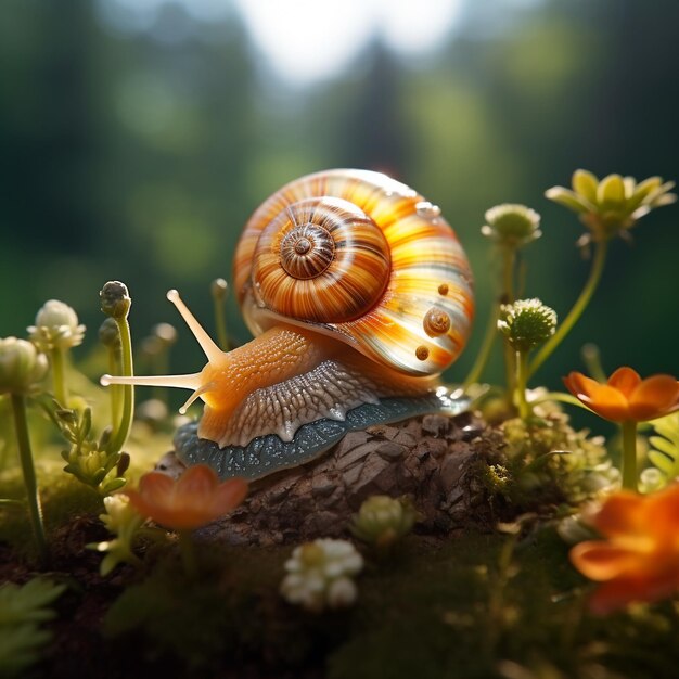 foto realistica di una lumaca in natura
