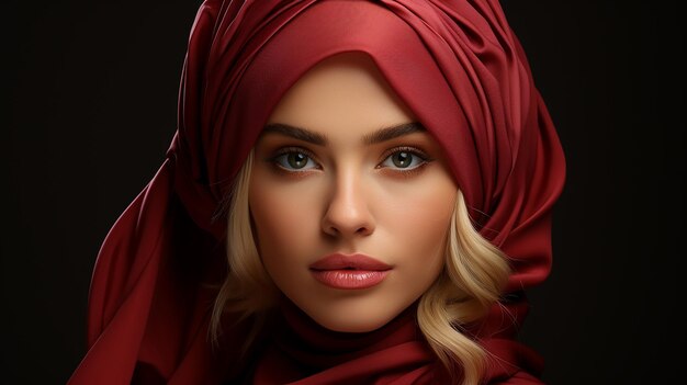 Foto renderizzata 3D di una ragazza carina con hijab