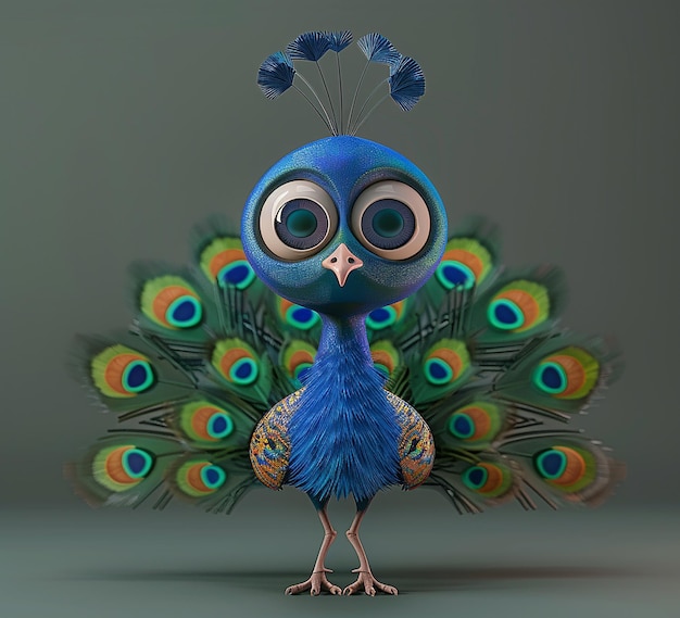 Foto renderizzata in 3D del pavone