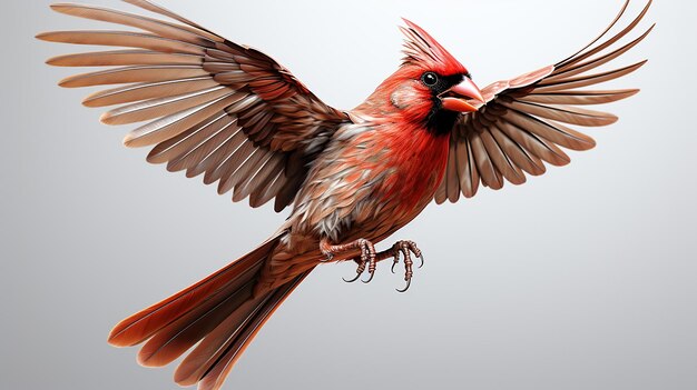 Foto renderizzata in 3D dell'uccello rosso