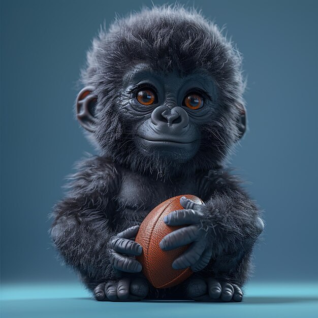 Foto renderizzata in 3D di un cartone animato di gorilla