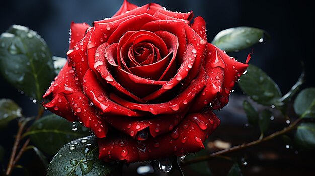 Foto renderizzata in 3D di una rosa rossa