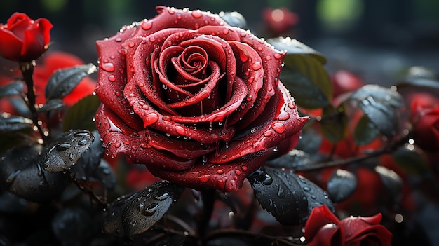 Foto renderizzata in 3D di una rosa rossa