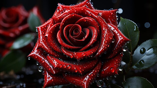 Foto renderizzata in 3D di una rosa rossa