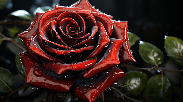 Foto renderizzata in 3D di una rosa rossa