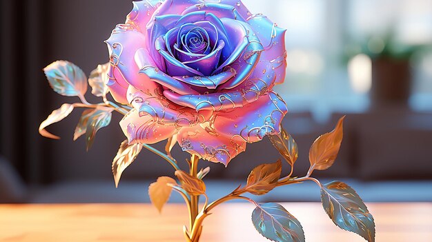 Foto renderizzata in 3D di una rosa rossa