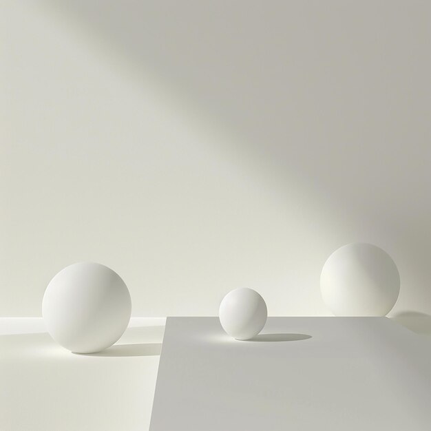 Foto renderizzate in 3D di sfondo bianco e plain avorio