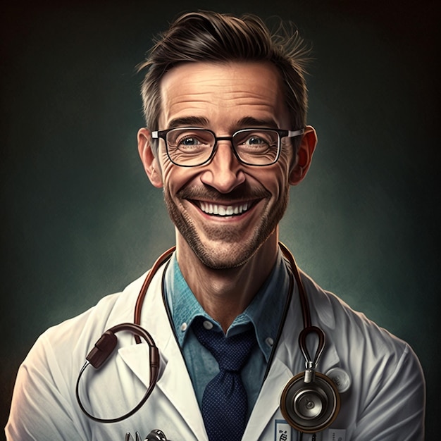 Foto ritratto del medico sorridente