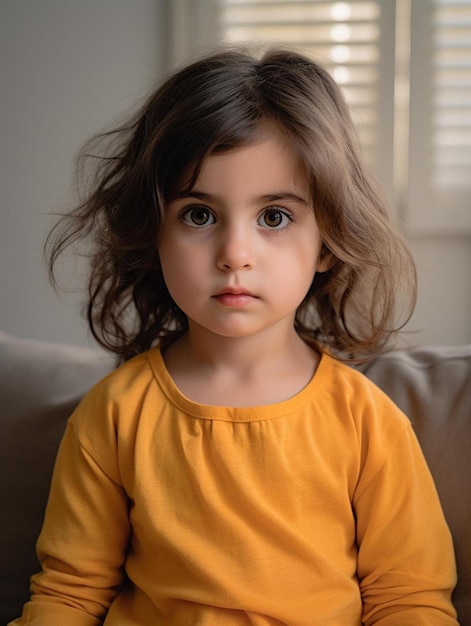 Foto ritratto di una bambina colombiana con capelli lisci
