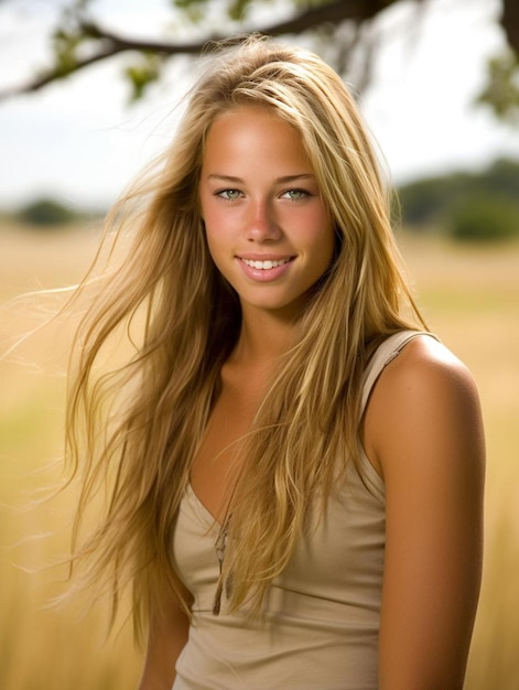 Foto ritratto di una giovane donna neozelandese con i capelli lisci