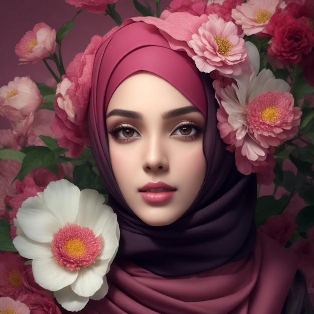 foto rivista bellezza annuncio stile hijab fiore 20