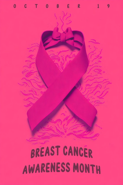 Foto rosa consapevolezza del cancro al seno nastro rosa con testo