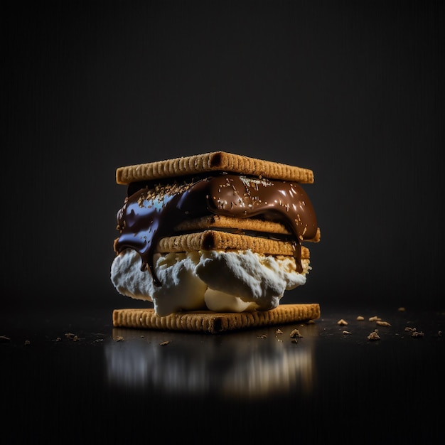 Foto S'mores su sfondo nero Food Photography