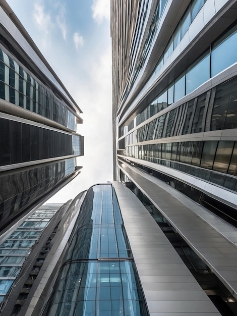 Foto scattata dal basso alla cima dell'edificio aziendale