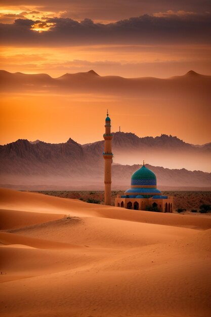 foto shillouette della moschea minareti