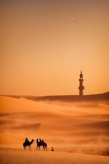 foto shillouette della moschea minareti