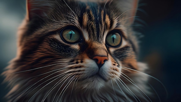 Foto simpatico gatto sfondo realistico ai generativa