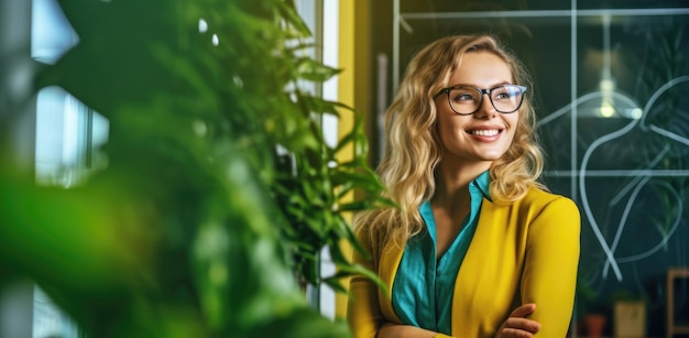 Foto sorridente naturale della donna bionda di affari