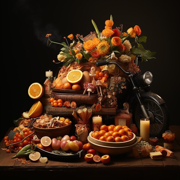 foto still life della consegna del cibo