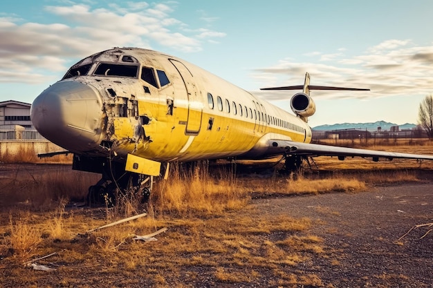 foto stock di fotografia di aeromobili abbandonati IA generata