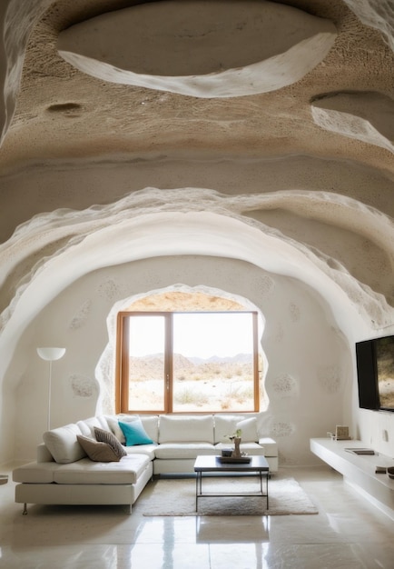 Foto stock gratuita di Soggiorno contemporaneo in una grotta Modern Interior Open Space Architecture Decor