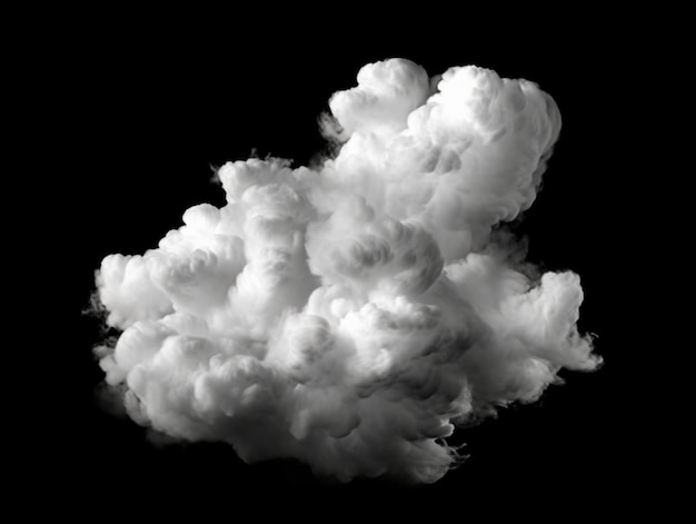 Foto strana nuvola isolata su sfondo nero