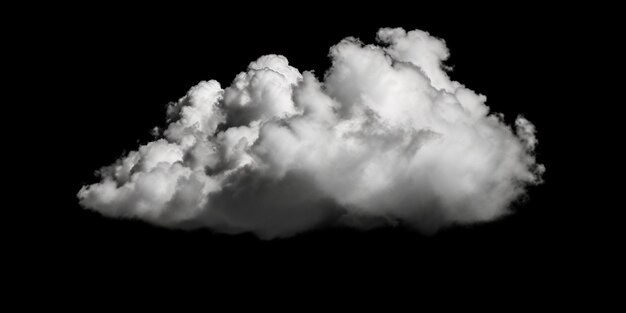 Foto strana nuvola isolata su sfondo nero