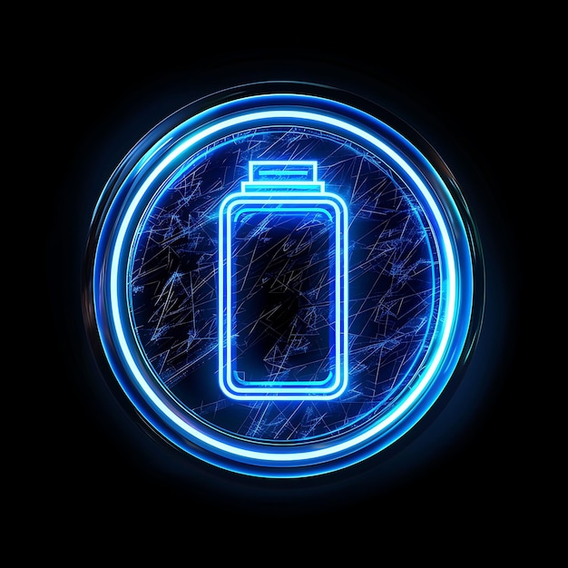 Foto traslucida Matte Glowing Linen Battery Icon con materiale D Contorno Y2K Web Asset Resource